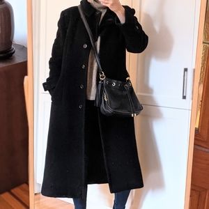 Hilary Radley Cozy Black Long wool Coat 6 fits 8